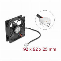 Delock Axiallüfter 12 V DC, 92 x 92 x 25 mm schwarz