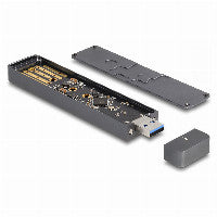 DeLOCK Externes Gehäuse für M.2 NVMe PCIe SSD oder SATA SSD mit USB 10 Gbps Typ-A Stecker – Ansicht 2