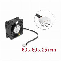Delock Axiallüfter 12 V DC, 60 x 60 x 25 mm schwarz