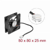Delock Axiallüfter 12 V DC, 80 x 80 x 25 mm schwarz
