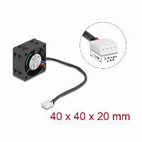 Delock Ventilateur axial 24 V CC, 40 x 40 x 20 mm noir