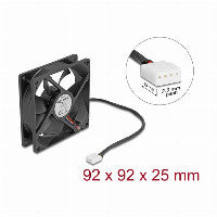 Delock Axiallüfter 24 V DC, 92 x 92 x 25 mm schwarz