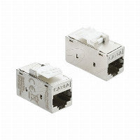DeLOCK Keystone Modul Kupplung RJ45 Buchse zu RJ45 Buchse Cat.6A Metall silber / weiß