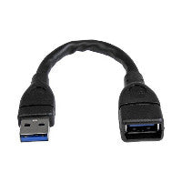 StarTech STARTECH.COM USB 3.0 A-to-A Extension Cable - M/F - 6in Black