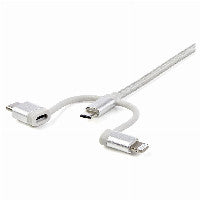 StarTech STARTECH.COM USB Lightning Kabel - USB-C Micro-B Laddekabel - 1m - geflochten - Silber - USB auf Lightning Kabel - USB zu USB C – Ansicht 3