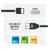 StarTech STARTECH.COM USB-C auf Mini USB Kabel - St/St - 2m - USB 2.0 - USB C zu USB Mini - USB Typ C auf Mini USB – Ansicht 2