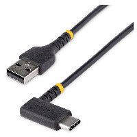 StarTech STARTECH.COM 6in 15cm USB A to C Charging Cable Right Angle Heavy Duty Fast Charge USB-C Cable Durable and Rugged Aramid Fiber 3A