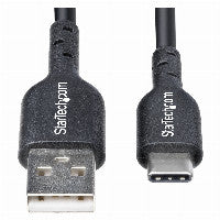 StarTech STARTECH.COM 30cm USB-A auf USB-C Ladekabel Laden & Synchronisieren 3A USB 2.0 TPE-Mantel Schwarzes USB Schnellladekabel – Ansicht 2