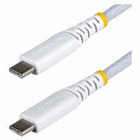 StarTech STARTECH.COM 30cm USB-C Ladekabel 60W 3A PD Geflochtenes Nylon-TPE Mantel Robustes USBC Laptop-Handy Ladekabel Weiss