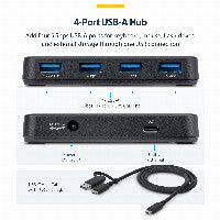StarTech STARTECH.COM 4-Port USB-A Hub 5Gbps Eigenstromversorgung 2-in-1 USB-C & USB-A Hostkabel 1x BC 1.2 Ladeport inkl. 24W Netzadapter – Ansicht 5