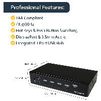 StarTech STARTECH.COM 4 Port DisplayPort KVM Switch - DP KVM Umschalter mit USB 3.0 Hub - 4K 30Hz – Ansicht 5