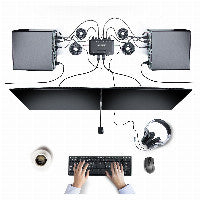 StarTech STARTECH.COM 2-Port Dual Monitor HDMI KVM Switch 4K 60Hz KVM mit 1,5m Integrierten Kabeln USB-A/HDMI/Audio HDMI KVM Switch – Ansicht 2