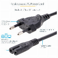 StarTech StarTech 1m Standard Laptop Power Cord - EU to C7 Power Cable Lead – Ansicht 4