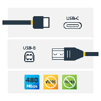 StarTech StarTech USB-C to USB-B Cable - M/M - 1m 3ft - USB 2.0 – Ansicht 2