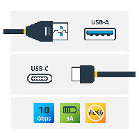 StarTech StarTech USB to USB C Cable 1.6 ft / 0.5m M/M USB 3.1 10Gbps USB-C to USB 3.0 USB Type C to Type A Cable – Ansicht 2