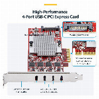StarTech StarTech 4-Port USB Type-C PCIe Card, USB-C 10Gb, 4x Controllers, TAA – Ansicht 4