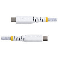 StarTech StarTech 3m Weisses USB-C Ladekabel 60W 3A PD Zweischichtige geflochtene Nylon-TPE-Hulle Robustes USBC Laptop-Handy Ladekabel – Ansicht 3