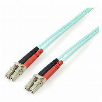 StarTech Aqua OM4 Duplex Multimode Fiber 3m 9 ft 100 Gb 50/125 LC to Patch Cable