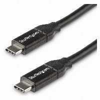 StarTech USB C to Cable 1.5 ft 0.5m 5A PD White 2.0 USB-IF Certified Type Charging