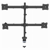 StarTech STARTECH.COM Quad Monitor Mount - Articulating - Clamp or Grommet Mount - Monitors up to 24in - VESA Mount - 4 Monitor Setup – Ansicht 2