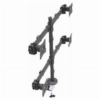 StarTech STARTECH.COM Quad Monitor Mount - Articulating - Clamp or Grommet Mount - Monitors up to 24in - VESA Mount - 4 Monitor Setup – Ansicht 4