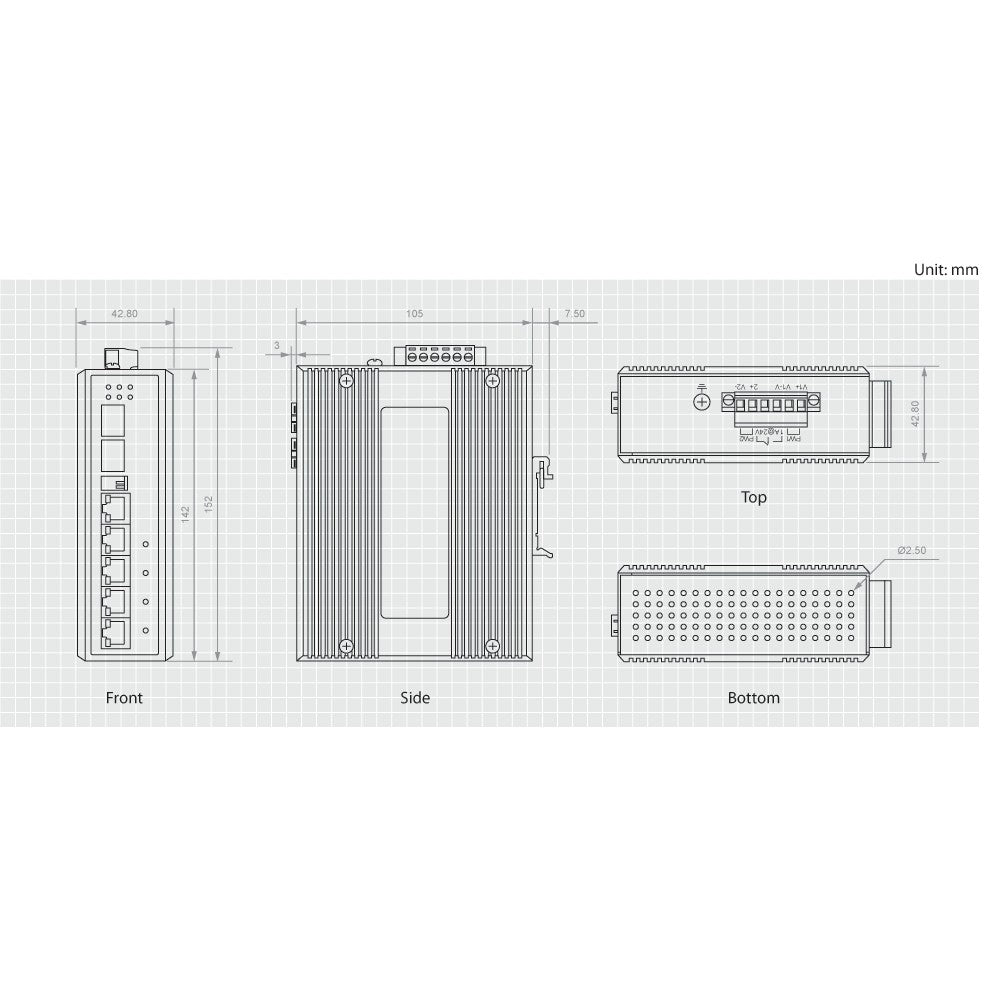 Switch 4x GE IES-0620 2xGSFP 126W 4xPoE