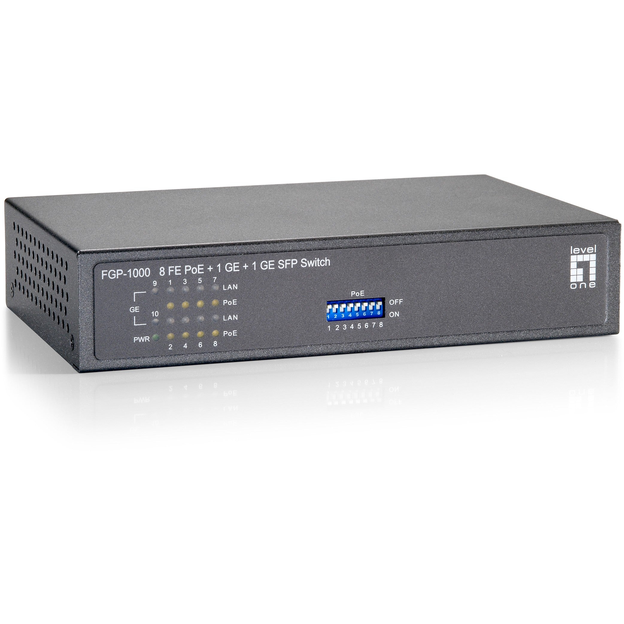 Switch 10x FE FGP-1000W90 1xGE 1xGSFP 90W 8xPoE