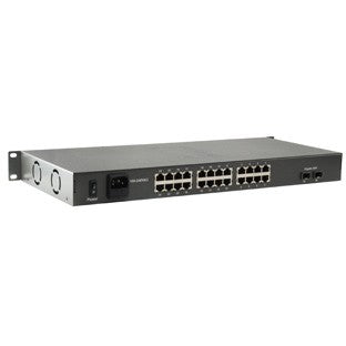 Switch 24x FE FGP-2602 2xGSFP 19" 380W 24xPoE