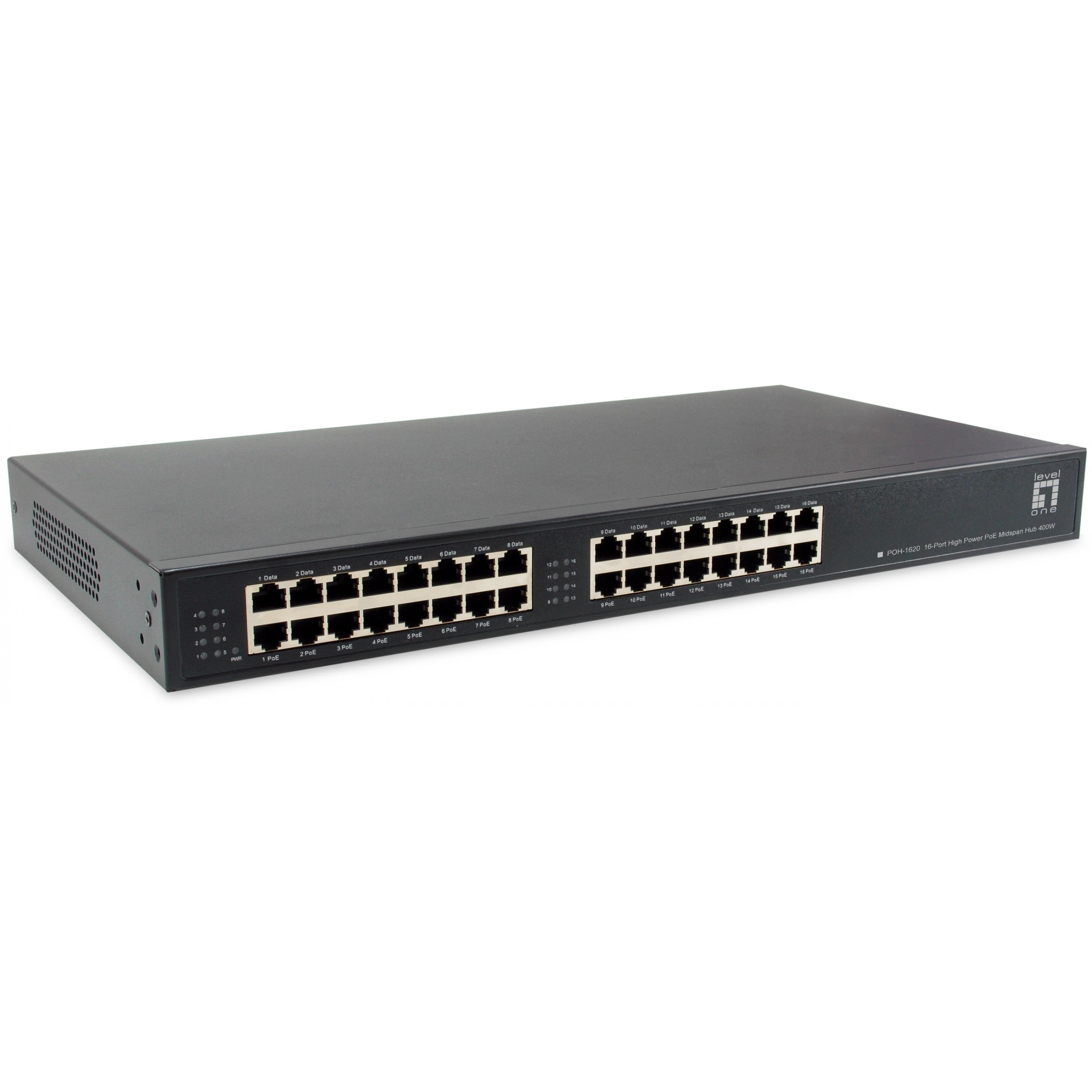 PoE-HUB POH-1620 16x GE MidSpan 19" 400W
