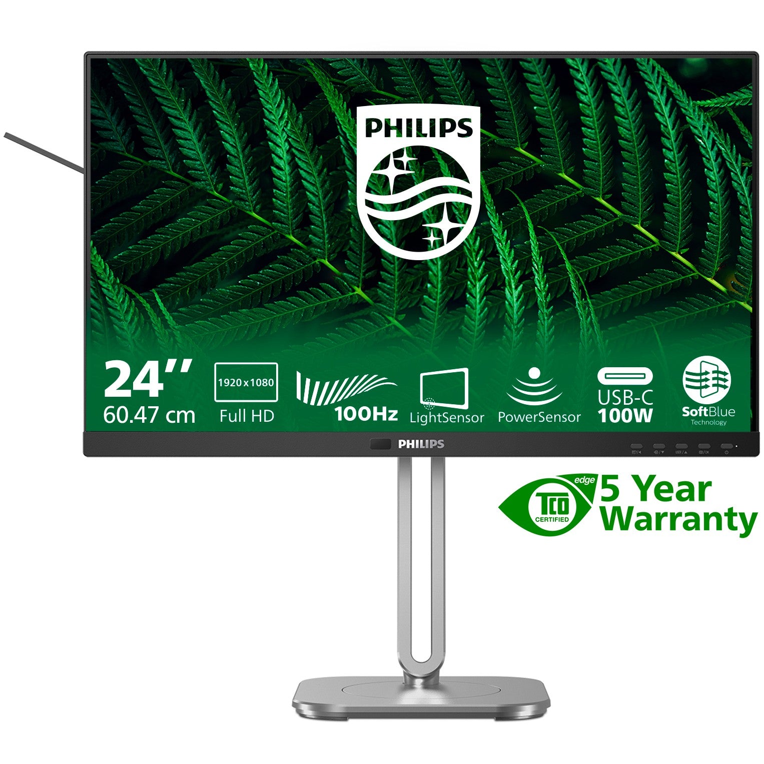 Philips 60.5cm (23.8") 24B2G5301 16:09 HDMI+DP+USB-C darkgre