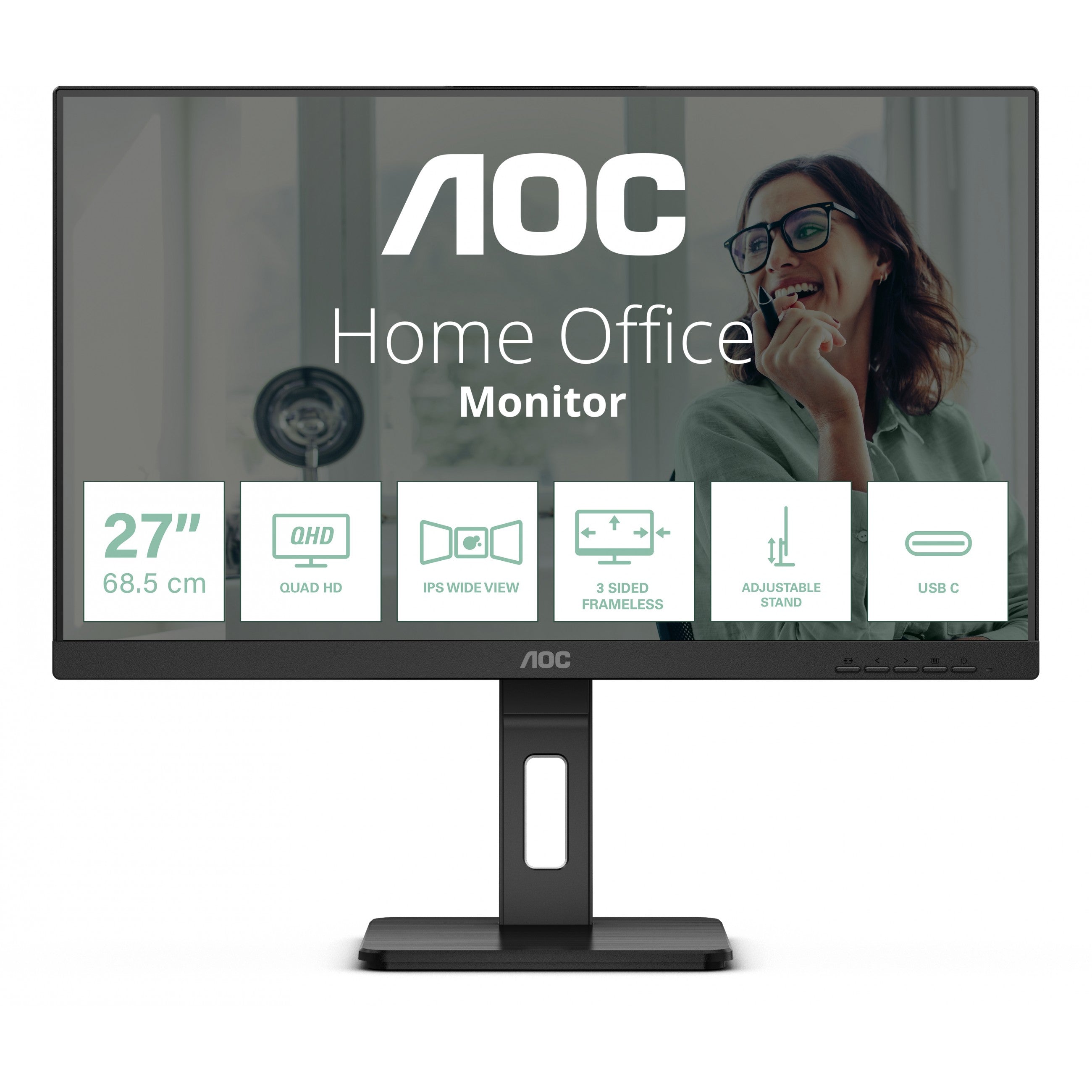 AOC 68.6cm (27") Q27P3CV 16:09 HDMI+DP+USB-C IPS black retail