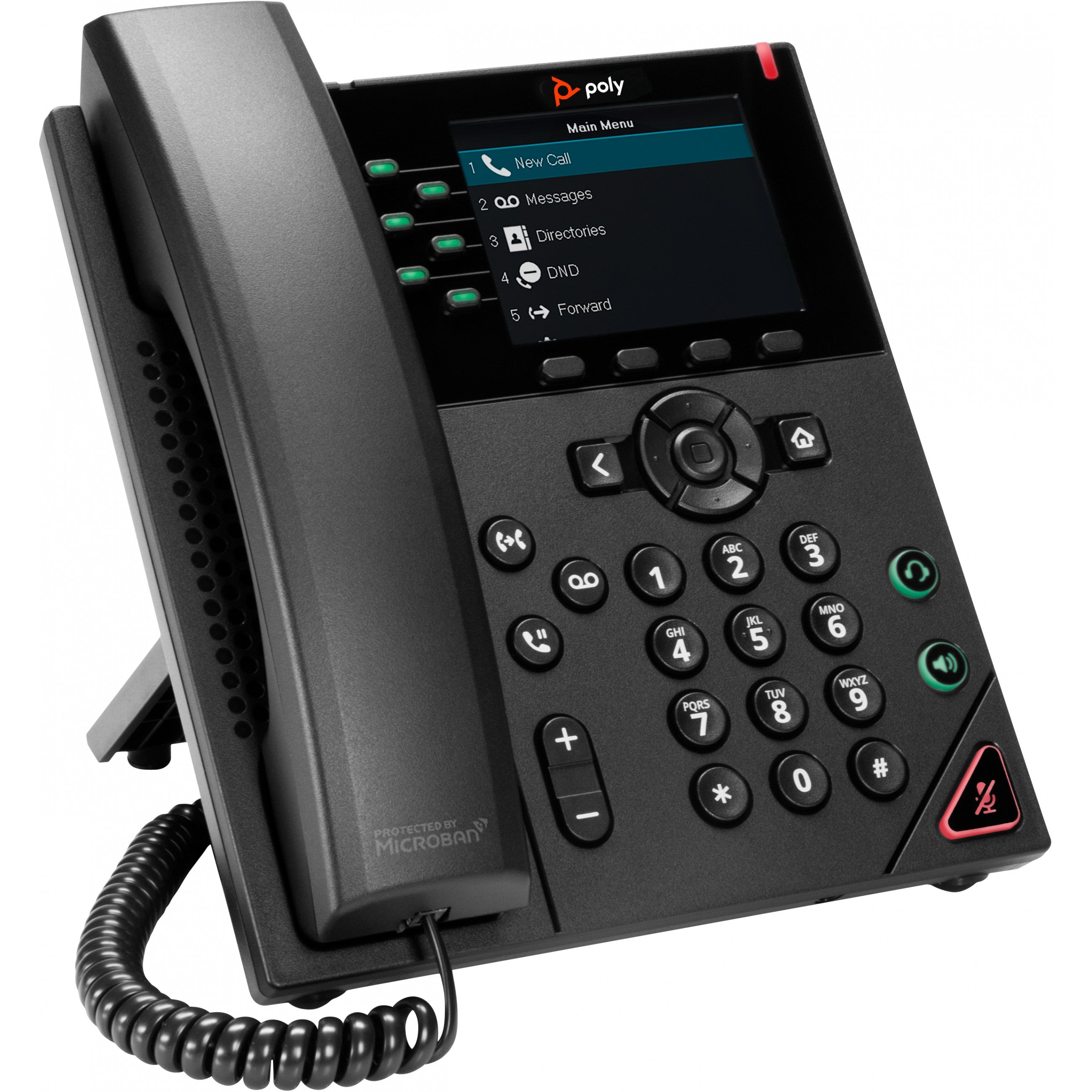 HP Poly VVX 350 6-Line IP Phone and PoE-enabled
