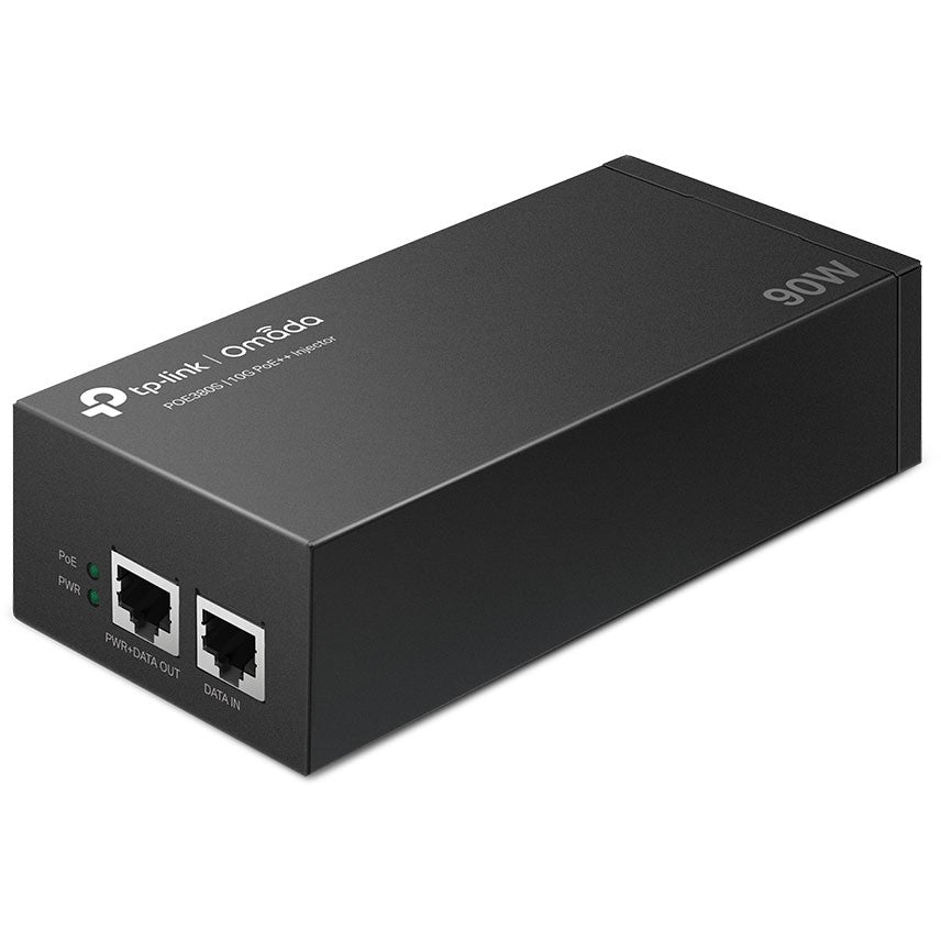 TP-LINK POE380S Omada 10G PoE++ Injector Adapter 2 10 Gbps/5 Gbps/2.5 Gbps/1 Gbps/100 Mbps/10 Mbps RJ45 ports