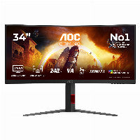 AOC 86,4cm/34" (3440x1440) 21:9 WQHD Fast VA 1ms 240Hz HDMI DisplayPort USB VESA HDR Curved Black
