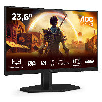 AOC 59,9cm/23,6" (1920x1080) AOC C24G42E 16:9 Fast VA 1ms 180Hz HDMI2.0 DisplayPort1.4 Speaker AdaptiveSync Curved HDR10 Black/Red – Ansicht 2