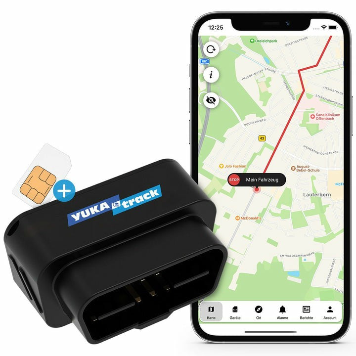 YUKAtrack AIO GPS OBD2 Car Tracker with SIM + Data Flat