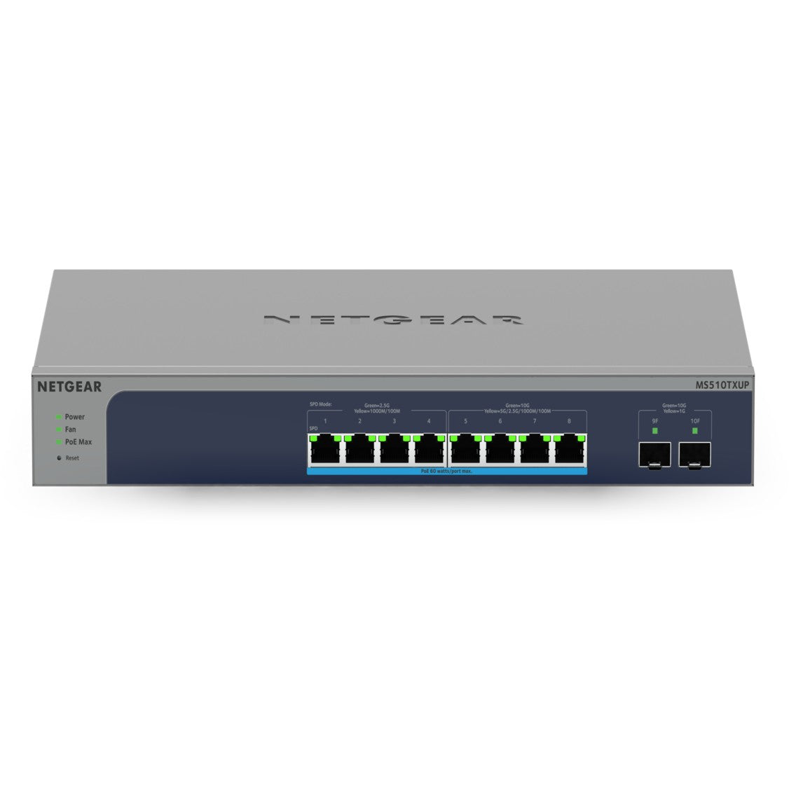 MS510TXUP 8-PORT POE++ + 2XSFP+
