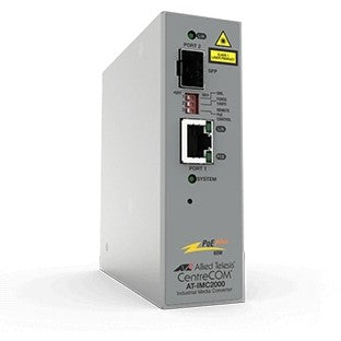ALLIED TAA 10/100/1000T POE+ to 100X/1000X SFP Industrial Temp Gigabit Media Converter