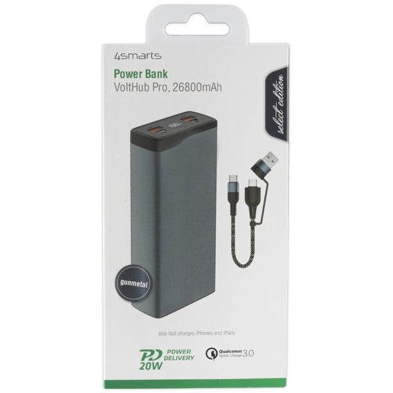 4smarts Powerbank VoltHub Pro 26800mAh QuickCharge PD gunmetal