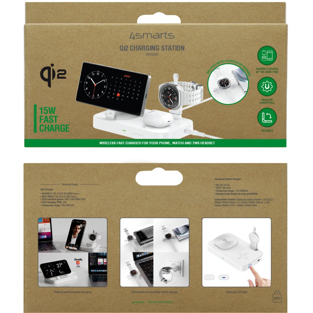 4smarts Qi2 Ladestation Trident mit Charger fr Samsung Watch