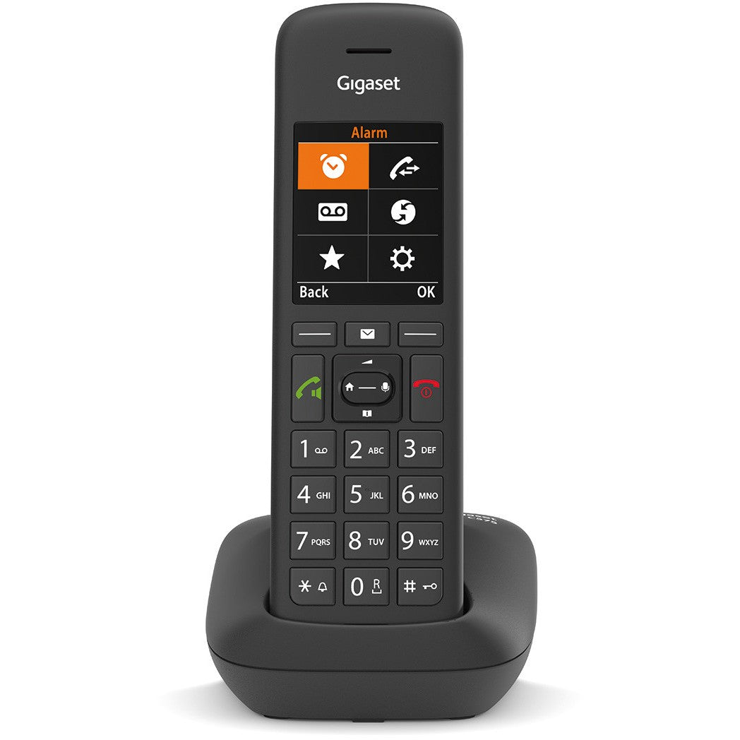 GIGASET C575HX schwarz 5.8 cm 2.2 Zoll TFT Farbdisplay Freisprechen Telefonbuch HD Voice fr DECT Basisstationen und Router