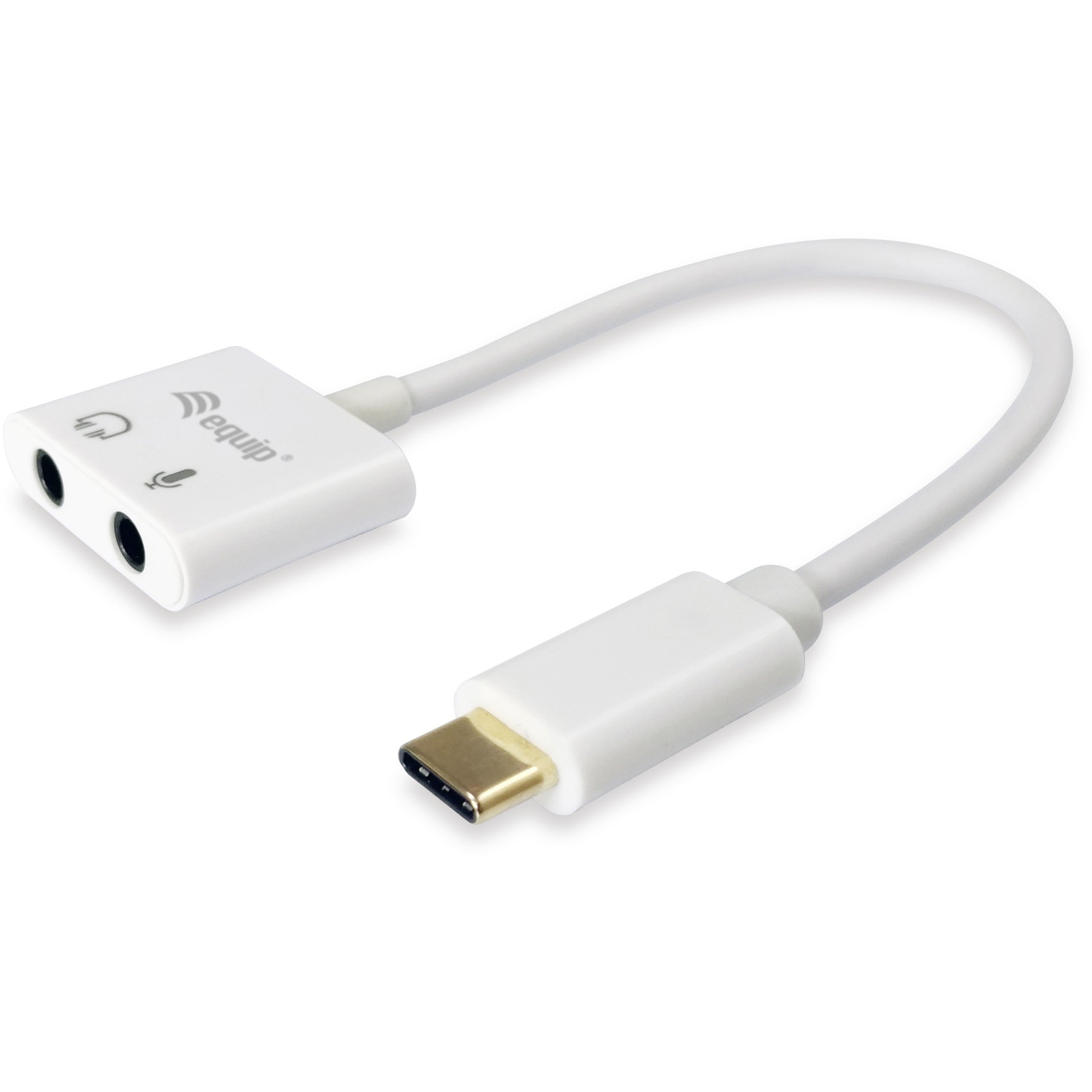 Equip Adapter USB-C -> Audio 2x3-Pin 3.5mm St/Bu 0.15m ws