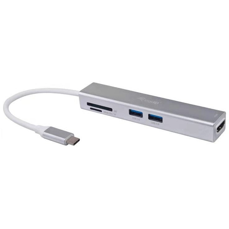 Equip Adapter USB-C -> HDMI.2xUSB3.0.SD 4K30Hz 0.15m sw
