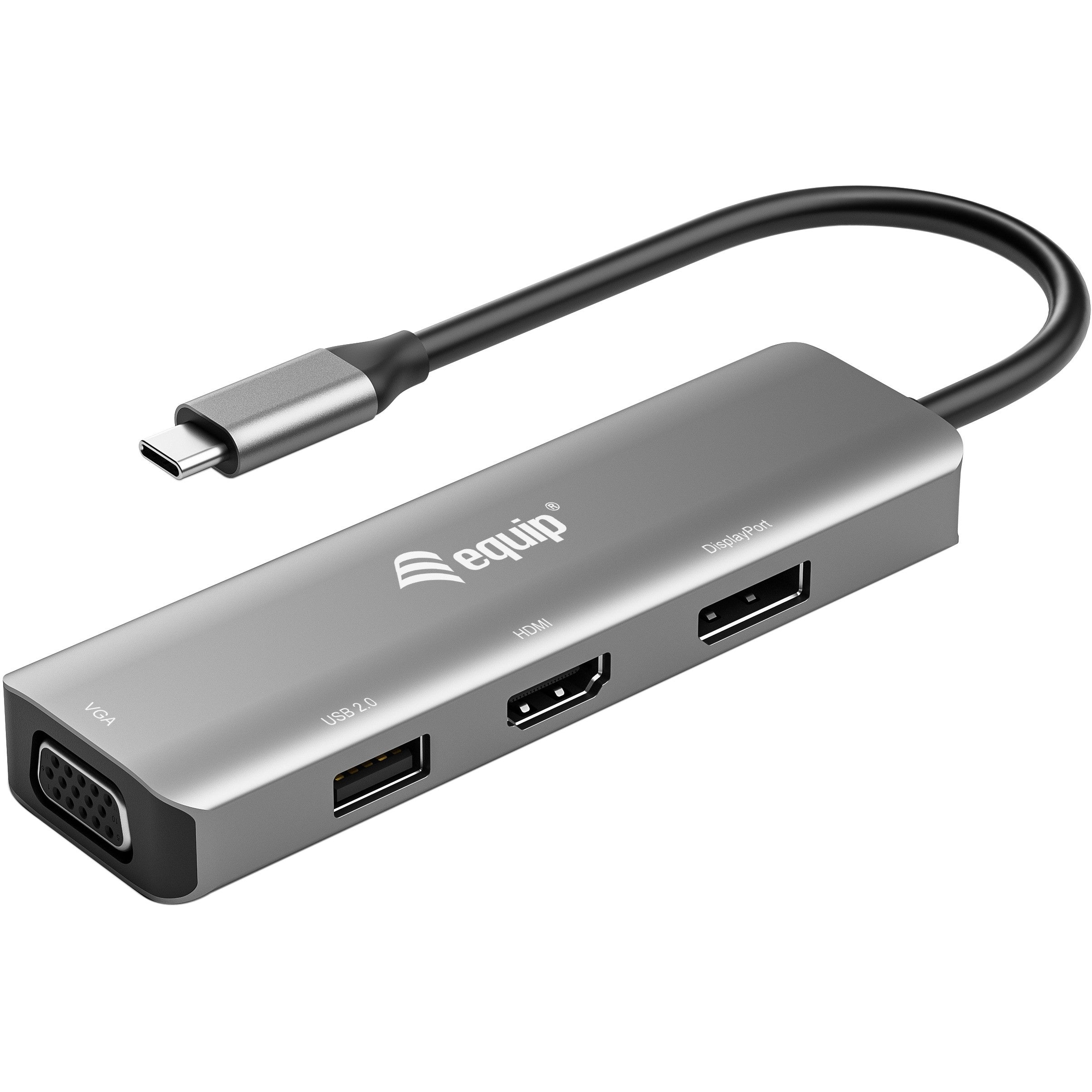 Equip Adapter USB-C -> HDMI/DisplayPort/VGA 4K/1080P/60Hz gr