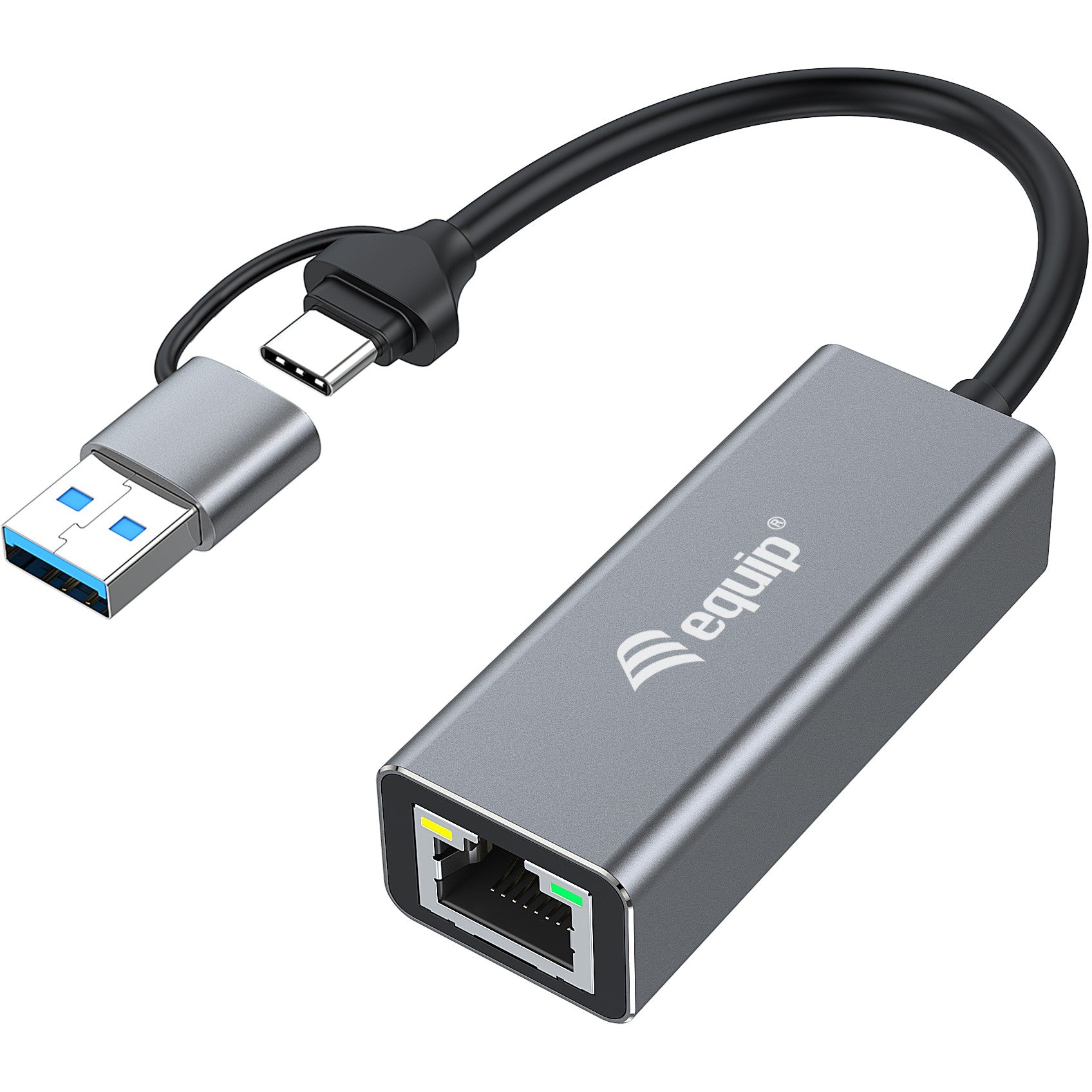 Equip Adapter USB-C -> RJ45 10/100/1000/2500 Mbps + USB-A