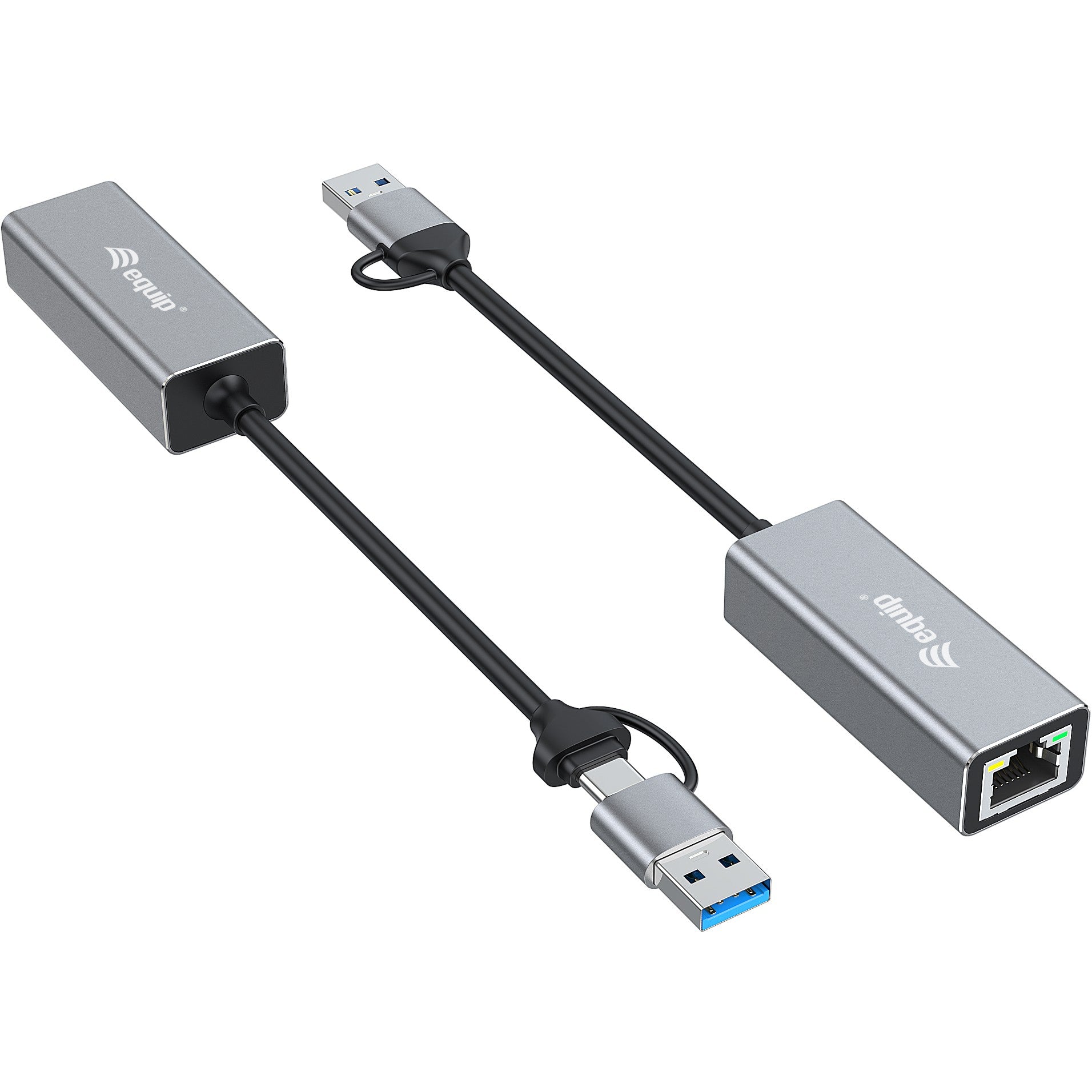 Equip Adapter USB-C -> RJ45 10/100/1000/2500 Mbps + USB-A