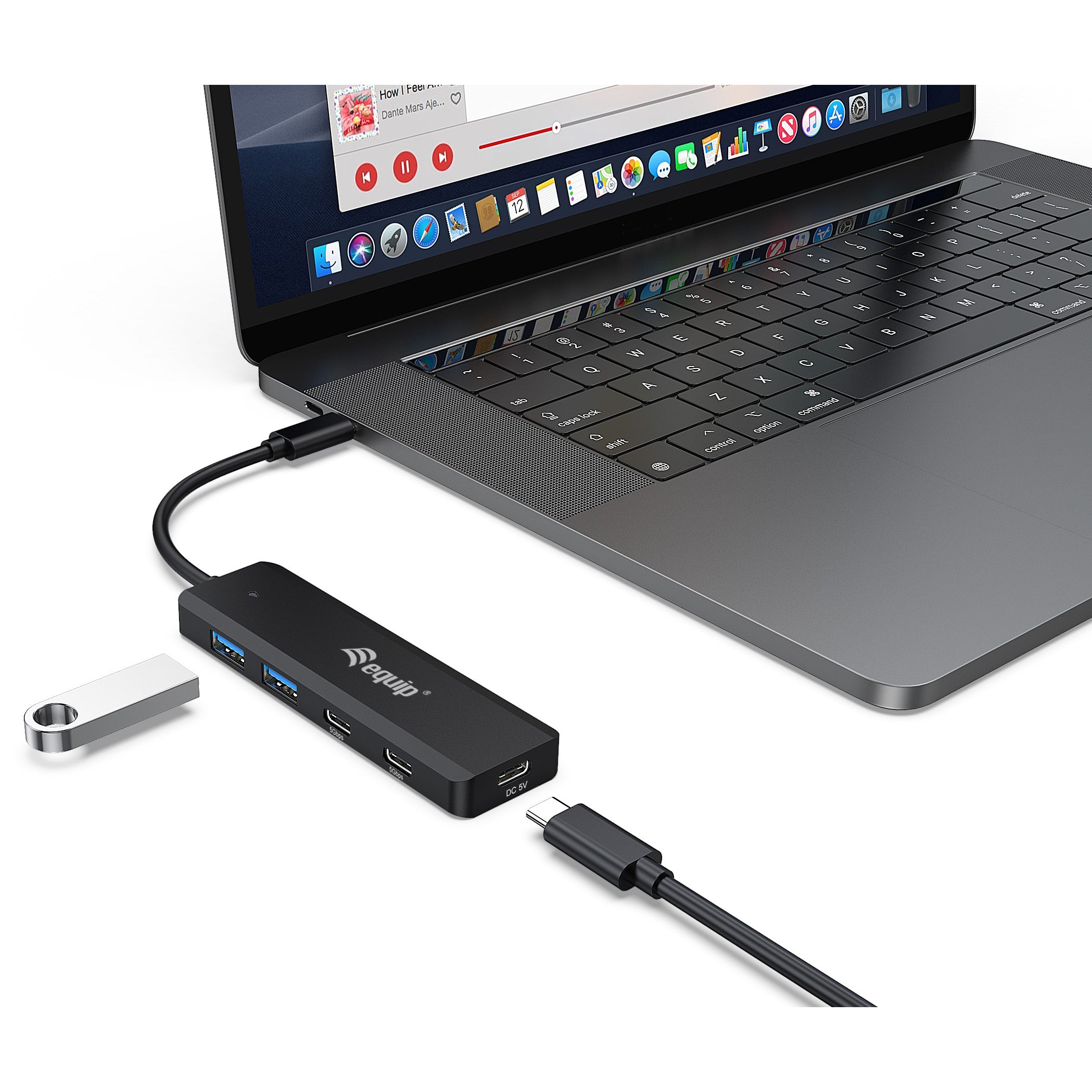 Equip USB-Hub 4-Port 3.2/C->2xUSB-C 2xUSB-A 5Gbps o.Netz.sw