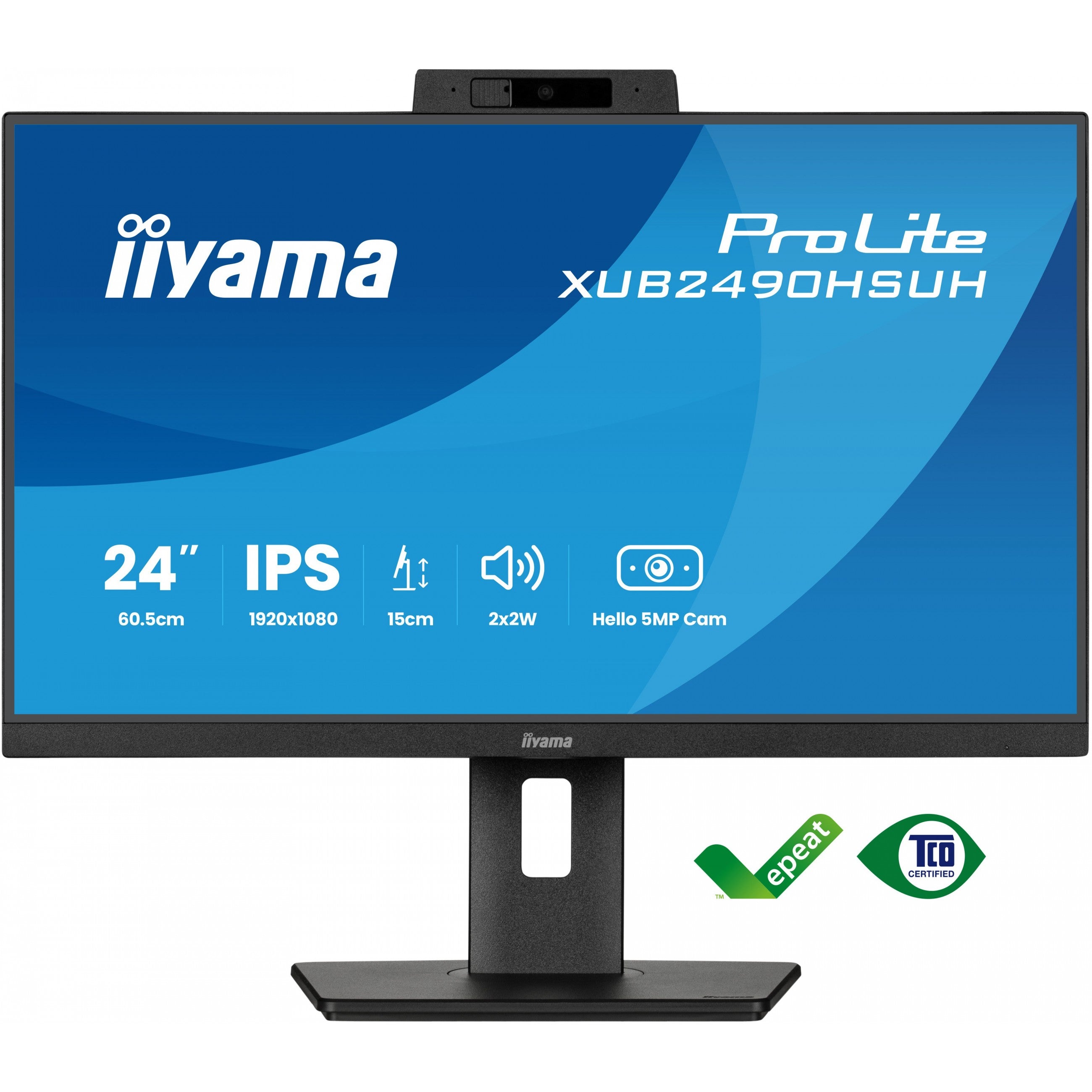 IIYAMA 60.5cm (23.8") XUB2490HSUH-B2 16:9 HDMI+DP WebCam