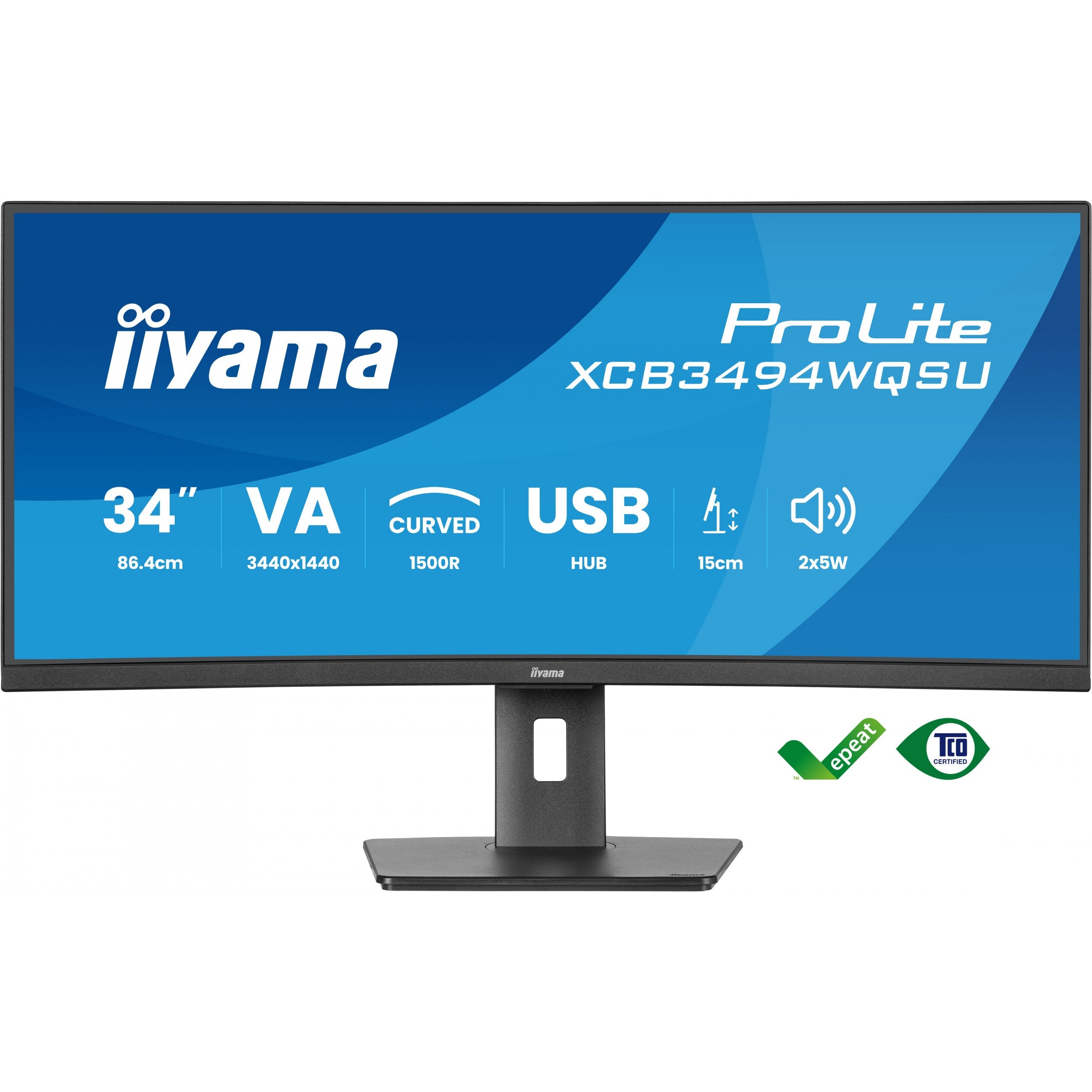 IIYAMA 86.7cm (34") XCB3494WQSU-B1 21:9 2xHDMI+DP+USB Curv