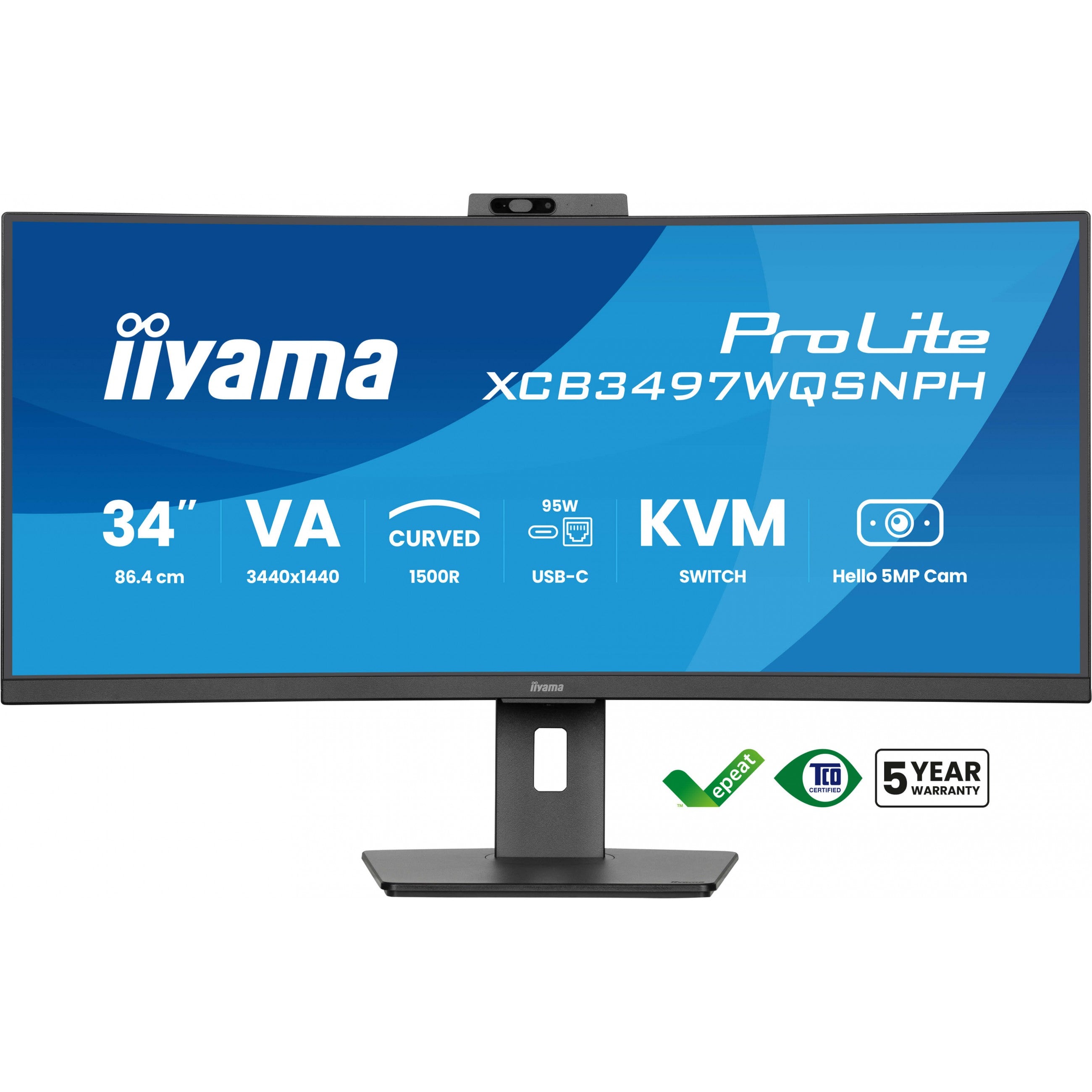 TFT 34.0/86.4cm Iiyama ProLite XCB3497WQSNPH 21:9 curved